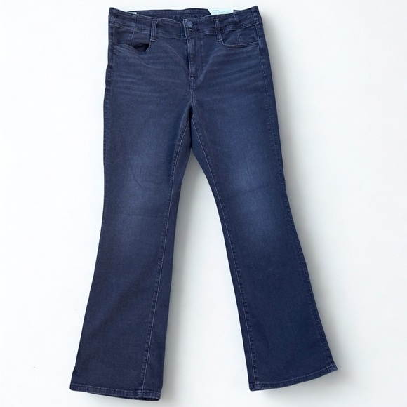 American Eagle High-Rise Skinny Kick Black Jeans size 14 short NWT stretch - Picture 2 of 5